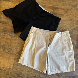 crown & ivy Black and Cream Women's Bermudas size 14